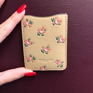 Coach Phone Pocket Sticker With Floral Print